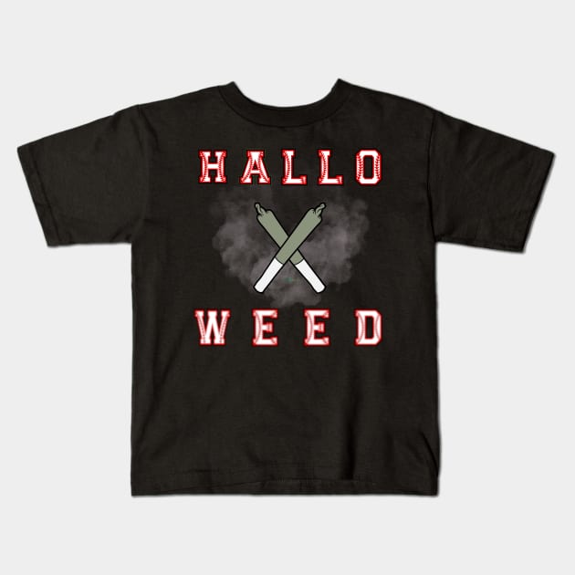 Hallo weed Funny halloween Kids T-Shirt by Funtomass